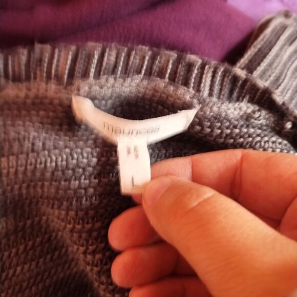Maurices | Gray Striped Open Front Cardigan Sweater Large - Picture 5 of 7